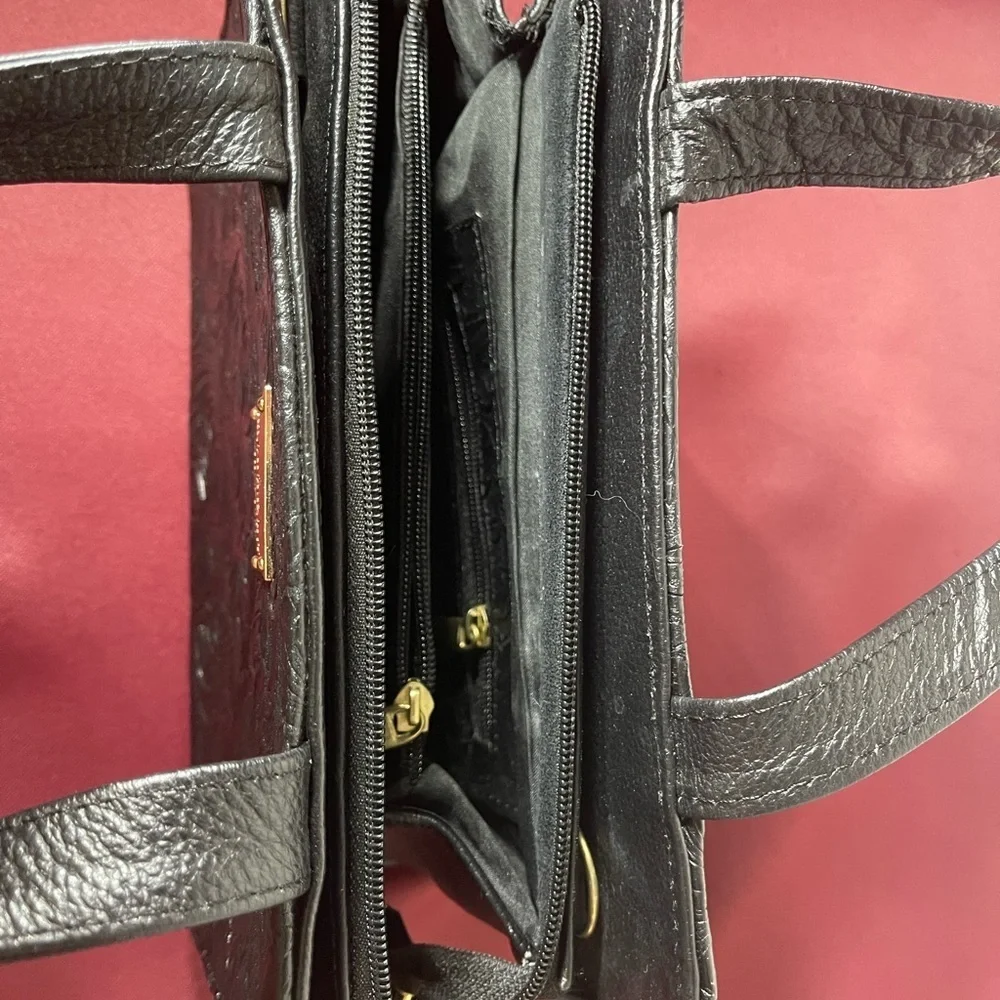 Elegant Black Floral Embossed Shoulder Bag